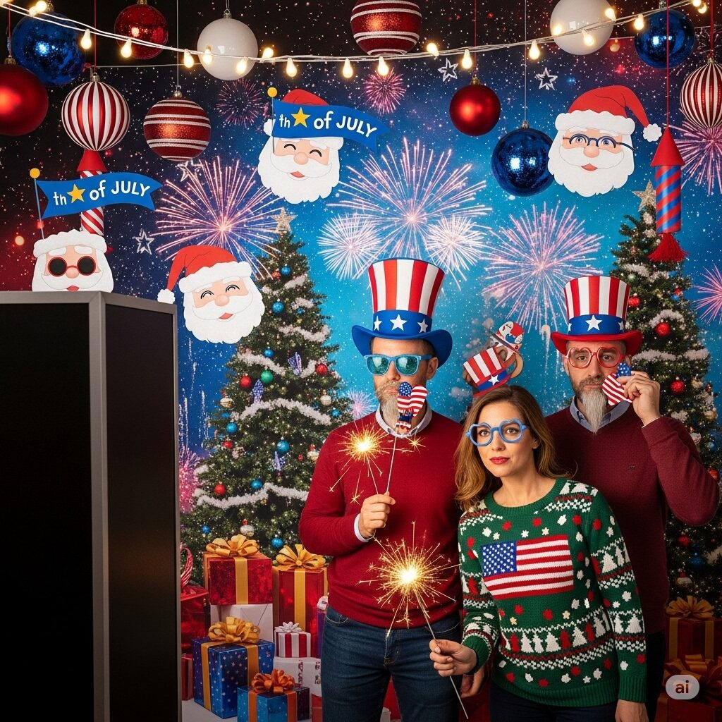 4th of July and Christmas photo booth