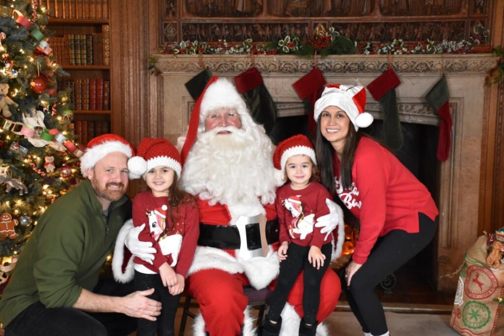 Family visiting Santa Claus in Washington State 2025