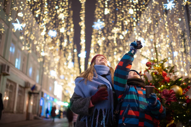 Kids watching holiday light display Washington 2025