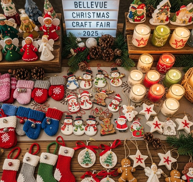 Handmade holiday crafts at Bellevue Christmas Craft Fair 2025