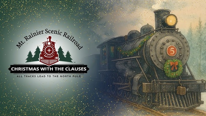 Mt. Rainier Railroad Santa Express Washington 2025.