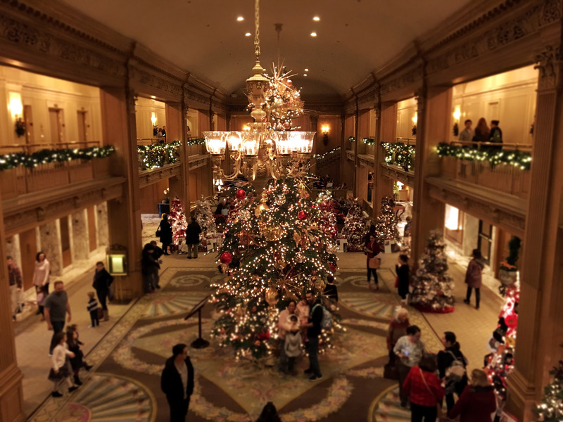 Fairmont Olympic Hotel Seattle decorated for Christmas 2025