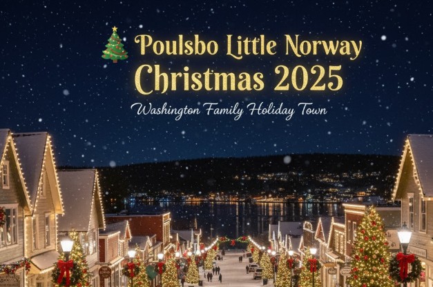 Poulsbo Little Norway Christmas 2025 decorations – Washington family holiday town